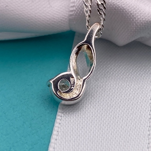 New Sterling Silver 925 brilliant cut CZ Necklace pendant 5 mm 18” - Picture 4 of 6